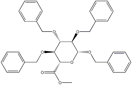 Benzyl 2-O,3-O,4-O-tribenzyl-β-D-glucopyranosiduronic acid methyl ester Struktur