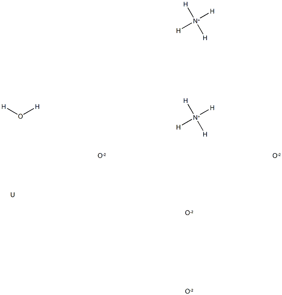 diazanium, oxygen(-2) anion, uranium, hydrate Struktur