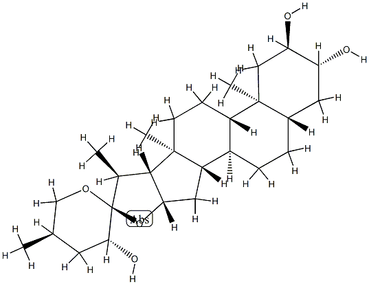 (22S,23R,25R)-5α-Spirostane-2α,3β,23-triol Struktur