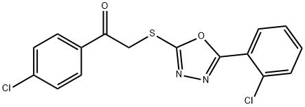 1-(4-chlorophenyl)-2-{[5-(2-chlorophenyl)-1,3,4-oxadiazol-2-yl]sulfanyl}ethanone Struktur