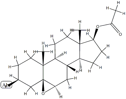 5,6β-Epoxy-3β-fluoro-5β-androstan-17β-ol acetate Struktur