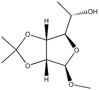 Methyl 6-deoxy-2-O,3-O-isopropylidene-α-L-talofuranoside Struktur