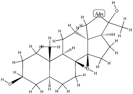 18,20-Epoxy-5α-pregnane-3β,14β,20-triol Struktur