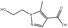 1-(2-hydroxyethyl)-5-methyl-1H-pyrazole-4-carboxylic acid Struktur