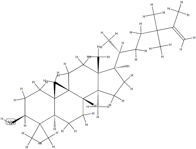 24,24-Dimethyl-9β,19-cyclo-5α-lanost-25-en-3β-ol Struktur