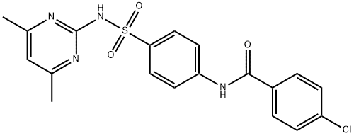 4-chloro-N-(4-{[(4,6-dimethyl-2-pyrimidinyl)amino]sulfonyl}phenyl)benzamide Struktur