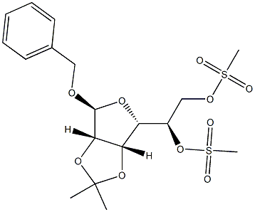 Benzyl 2-O,3-O-isopropylidene-α-D-mannofuranoside bis(methanesulfonate) Struktur