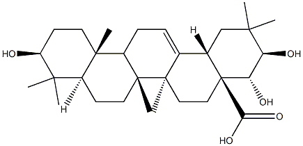 3β,21β,22α-Trihydroxyolean-12-en-28-oic acid Struktur