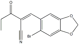 3-(6-bromo-1,3-benzodioxol-5-yl)-2-propionylacrylonitrile Struktur