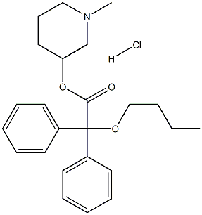 (1-methyl-3,4,5,6-tetrahydro-2H-pyridin-3-yl) 2-butoxy-2,2-diphenyl-ac etate chloride Struktur