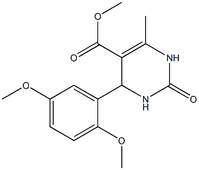 methyl 6-(2,5-dimethoxyphenyl)-2-hydroxy-4-methyl-1,6-dihydro-5-pyrimidinecarboxylate Struktur