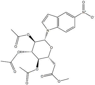 5-Nitro-1-(2-O,3-O,4-O,6-O-tetraacetyl-β-D-glucopyranosyl)-1H-indole Struktur