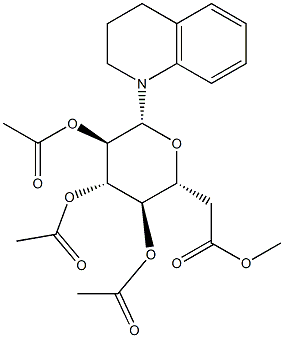 1,2,3,4-Tetrahydro-1-(2-O,3-O,4-O,6-O-tetraacetyl-β-D-glucopyranosyl)quinoline Struktur