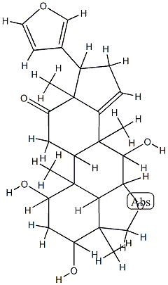 (17α)-21,23-Epoxy-4β,5α,5',6β-tetrahydro-1α,3α,7α-trihydroxy-4β,8-dimethyl-24-norchol-5-eno[6,5,4-bc]furan-14,20,22-trien-12-one Struktur