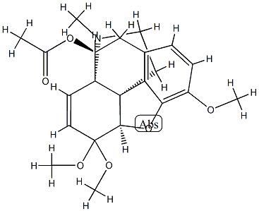 (13β,14β)-7,8-Didehydro-4,5α-epoxy-3,6,6-trimethoxy-17-methylhasubanan-9α-ol acetate Struktur