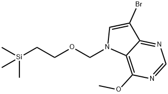 5H-Pyrrolo3,2-dpyrimidine, 7-bromo-4-methoxy-5-2-(trimethylsilyl)ethoxymethyl- Struktur