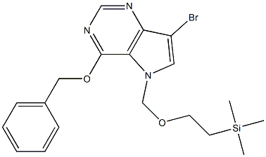 5H-Pyrrolo3,2-dpyrimidine, 7-bromo-4-(phenylmethoxy)-5-2-(trimethylsilyl)ethoxymethyl- Struktur