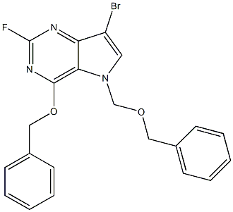 5H-Pyrrolo3,2-dpyrimidine, 7-bromo-2-fluoro-4-(phenylmethoxy)-5-(phenylmethoxy)methyl- Struktur