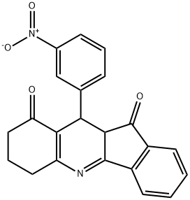 10-{3-nitrophenyl}-7,8,10,10a-tetrahydro-6H-indeno[1,2-b]quinoline-9,11-dione Struktur