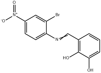 3-{[(2-bromo-4-nitrophenyl)imino]methyl}-1,2-benzenediol Struktur