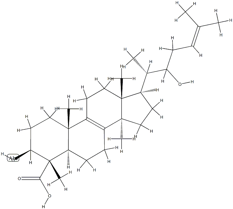 (20S)-3β,22-Dihydroxy-5α-lanosta-8,24-dien-28-oic acid Struktur