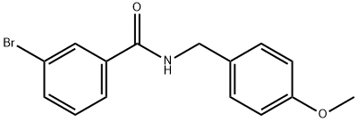 3-bromo-N-(4-methoxybenzyl)benzamide Struktur