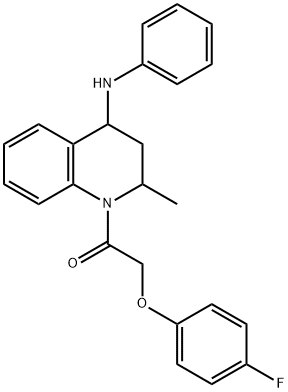 1-[(4-fluorophenoxy)acetyl]-2-methyl-N-phenyl-1,2,3,4-tetrahydro-4-quinolinamine Struktur