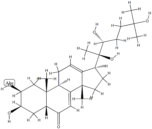 (14β,22R)-2β,3β,20,22,25-Pentahydroxy-14-methyl-18-nor-5β-cholesta-7,12-dien-6-one Struktur