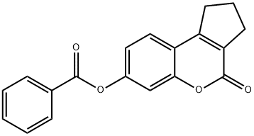 4-oxo-1,2,3,4-tetrahydrocyclopenta[c]chromen-7-yl benzoate Struktur