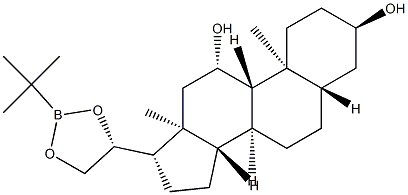 (20R)-20,21-[(tert-Butylboranediyl)bis(oxy)]-5α-pregnane-3α,11β-diol Struktur