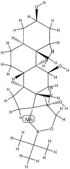 (20R)-17,21-(tert-Butylboranediylbisoxy)-5α-pregnane-3β,11β,20-triol Struktur