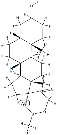 3α-Hydroxy-17,21-[(methylboranediyl)bisoxy]-5β-pregnan-20-one Struktur