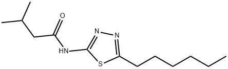 N-(5-hexyl-1,3,4-thiadiazol-2-yl)-3-methylbutanamide Struktur