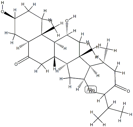 16β,24-Epoxy-3β,11α-dihydroxy-5α-cholestane-6,23-dione Struktur