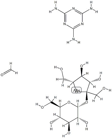 .alpha.-D-Glucopyranoside, .beta.-D-fructofuranosyl, polymer with formaldehyde and 1,3,5-triazine-2,4,6-triamine Struktur