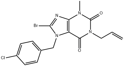 1-allyl-8-bromo-7-(4-chlorobenzyl)-3-methyl-3,7-dihydro-1H-purine-2,6-dione Struktur