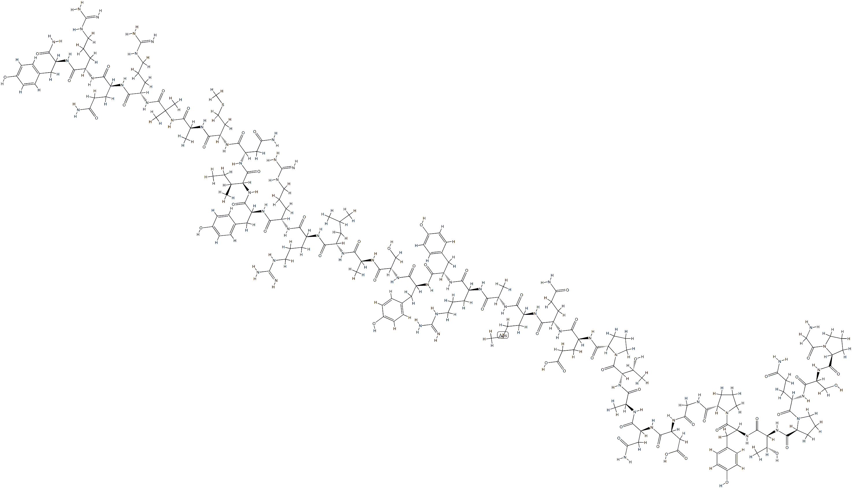 (Gly1,Ser3·22,Gln4·34,Thr6,Arg19,Tyr21,Ala23·31,Aib32)-Pancreatic Polypeptide (human) Struktur