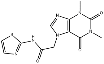 2-(1,3-dimethyl-2,6-dioxo-1,2,3,6-tetrahydro-7H-purin-7-yl)-N-(1,3-thiazol-2-yl)acetamide Struktur