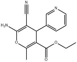 ethyl 6-amino-5-cyano-2-methyl-4-(3-pyridinyl)-4H-pyran-3-carboxylate Struktur