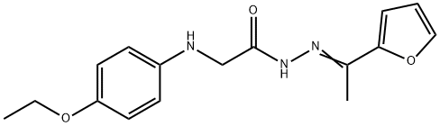 2-[(4-ethoxyphenyl)amino]-N'-[1-(2-furyl)ethylidene]acetohydrazide (non-preferred name) Struktur