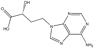 (αR)-6-Amino-α-hydroxy-9H-purine-9-butanoic acid Struktur