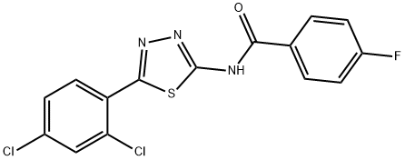 N-[5-(2,4-dichlorophenyl)-1,3,4-thiadiazol-2-yl]-4-fluorobenzamide Struktur