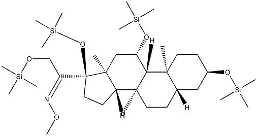 3α,11β,17,21-Tetrakis(trimethylsiloxy)-5α-pregnan-20-one O-methyl oxime Struktur