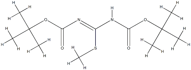 tert-butyl (NZ)-N-[[(2-methylpropan-2-yl)oxycarbonylamino]-methylsulfanylmethylidene]carbamate Struktur