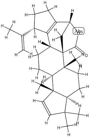 16α-Hydroxy-A(1),28-dinorlupa-2,17,20(29)-trien-27-oic acid γ-lactone Struktur