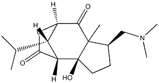 (1R,9S)-1,5a,6,7,8,8a-Hexahydro-8aβ-hydroxy-9-isopropyl-5aβ-methyl-6α-[(dimethylamino)methyl]-1β,4β-methano-2H-cyclopent[d]oxepine-2,5(4H)-dione Struktur