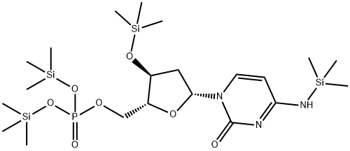 2'-Deoxy-N-trimethylsilyl-3'-O-trimethylsilylcytidine 5'-phosphoric acid bis(trimethylsilyl) ester Struktur