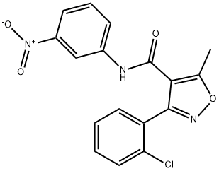 3-(2-chlorophenyl)-N-{3-nitrophenyl}-5-methyl-4-isoxazolecarboxamide Struktur