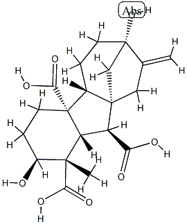 2β,7-Dihydroxy-1β-methyl-8-methylenegibbane-1α,4aα,10β-tricarboxylic acid Struktur