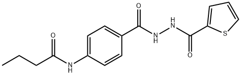 N-(4-{[2-(2-thienylcarbonyl)hydrazino]carbonyl}phenyl)butanamide Struktur